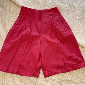 Vintage Coral Pink Hi Rise Linen Culotte 27